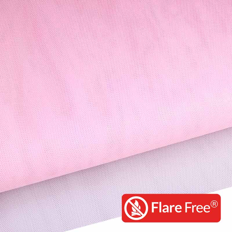 Tulle flame retardant baby pink