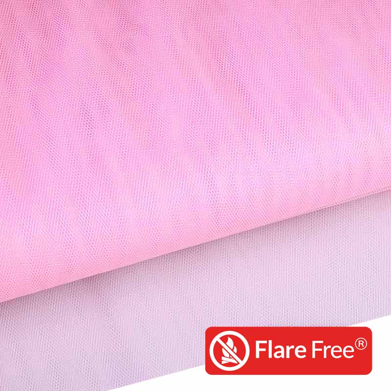 Tulle fabric flame-retardant light pink