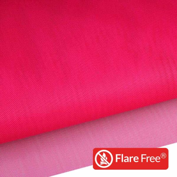 Flame-retardant tulle cherryred