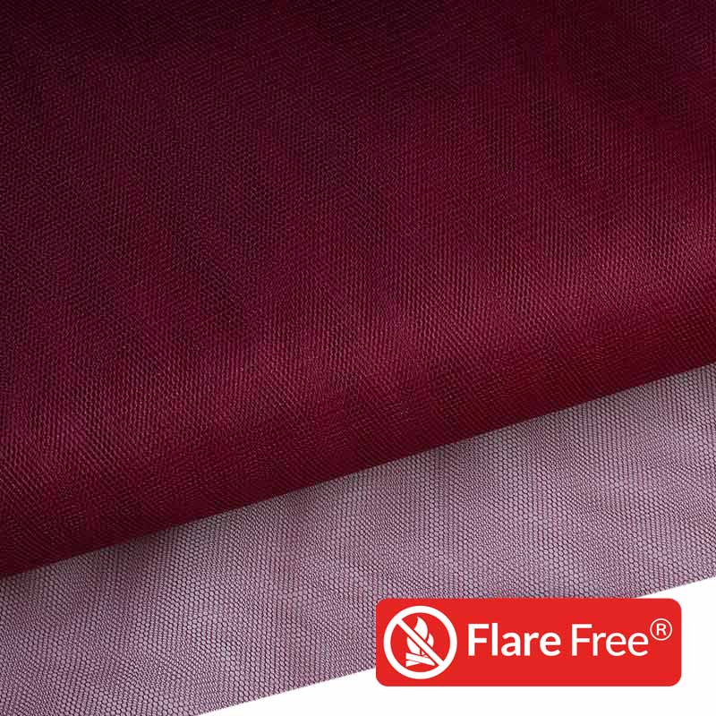 Tulle flame retardant wine red