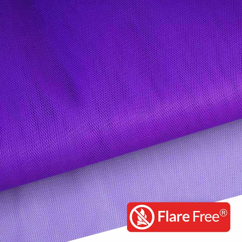 Fire-retardant tulle purple