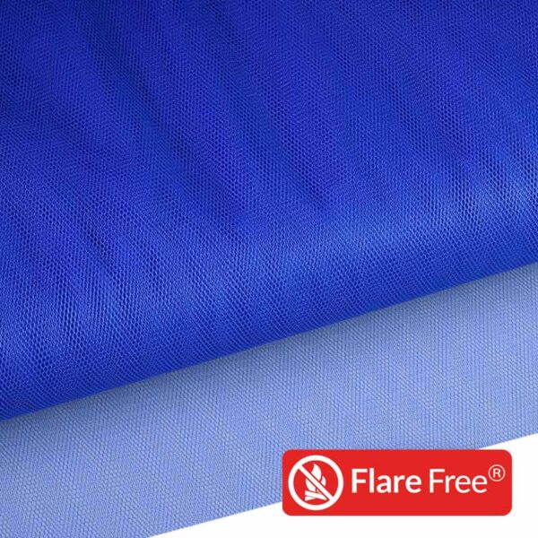Fire-retardant tulle cobalt