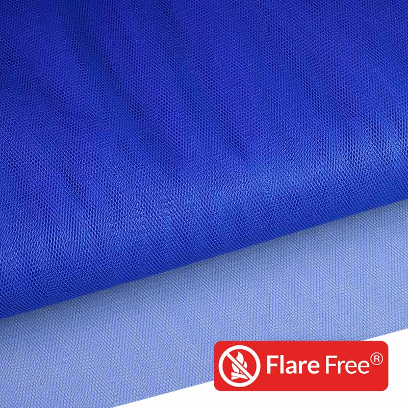 Fire-retardant tulle cobalt