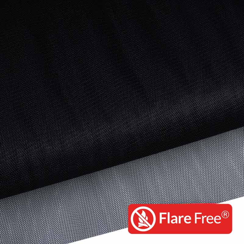 Tulle fabric fire retardant black