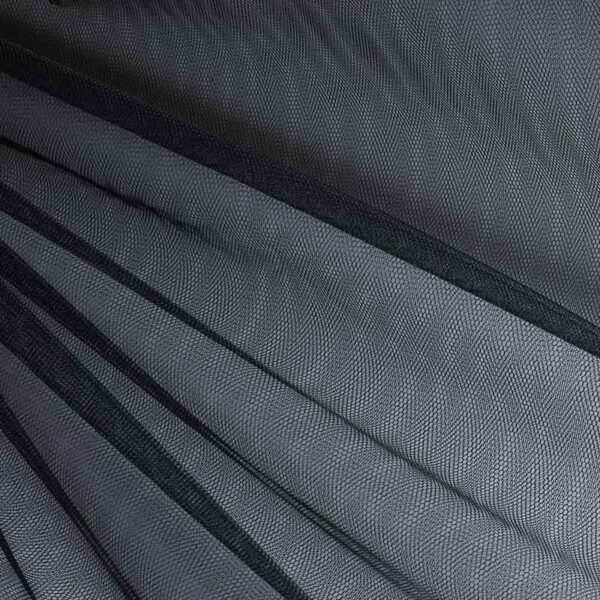Tulle fabric fire retardant black