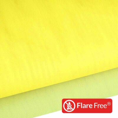 Flame-retardant tulle fabric fluor citron