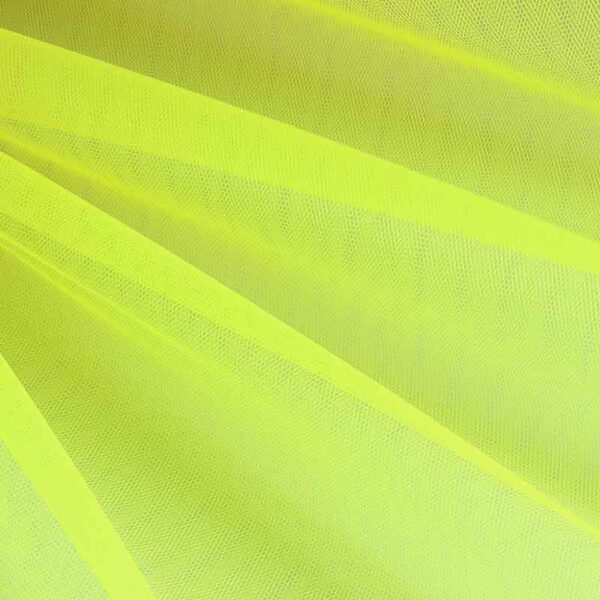 Flame-retardant tulle fabric fluor citron