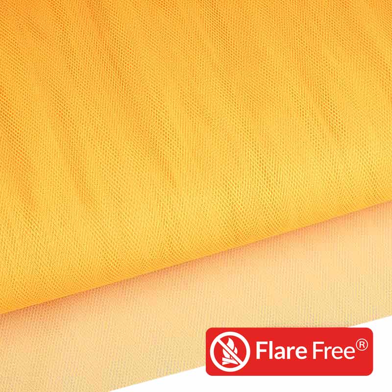 Tulle flame retardant fluor orange