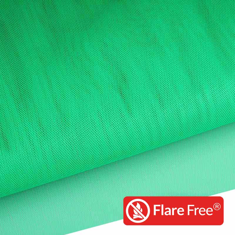 Tulle fire-resistant fluor green