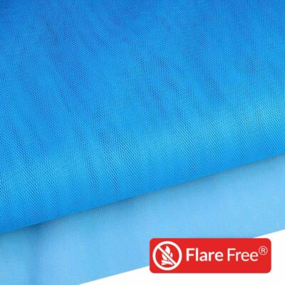 Tulle flame-retardant fluor blue