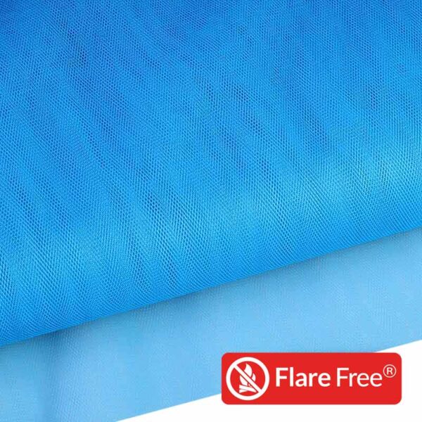 Tulle flame-retardant fluor blue
