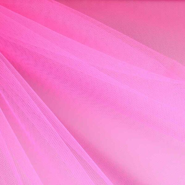 Tulle fabric flame-retardant fluor pink
