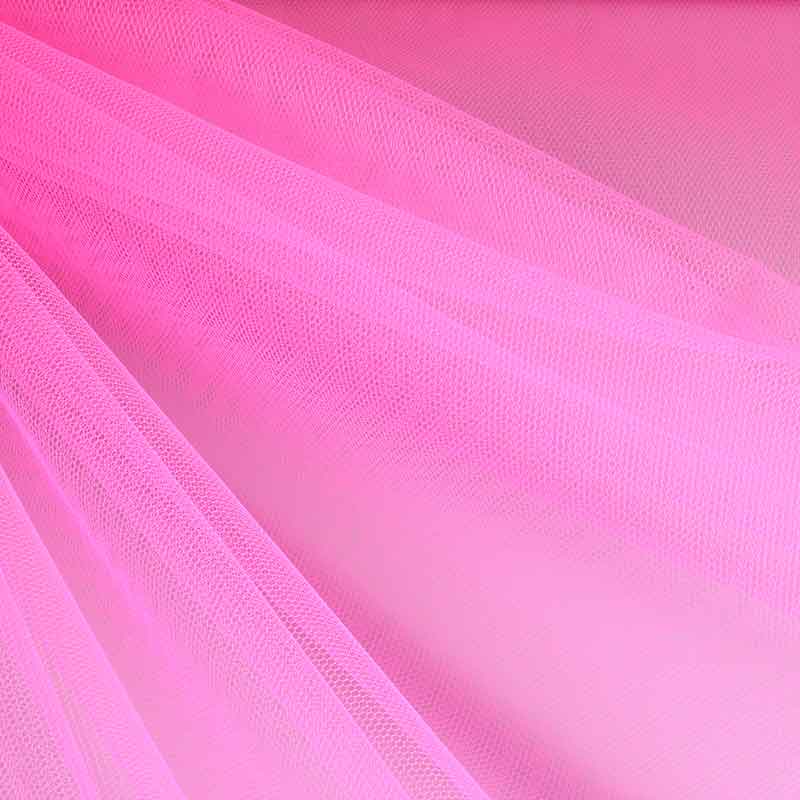 Tulle fabric flame-retardant fluor pink