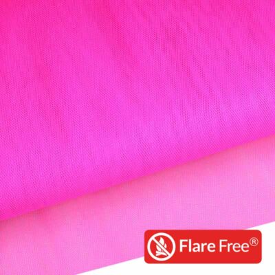 Tulle flame retardant fluor hot pink
