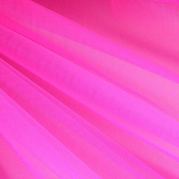 Tulle flame retardant fluor hot pink