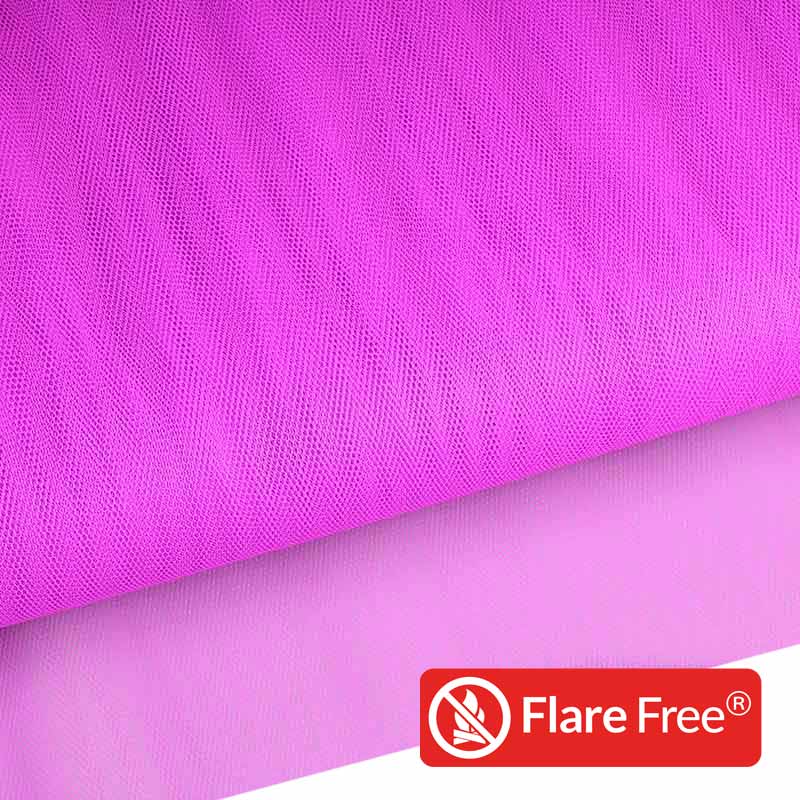 Tulle flame-retardant fluorescent purple