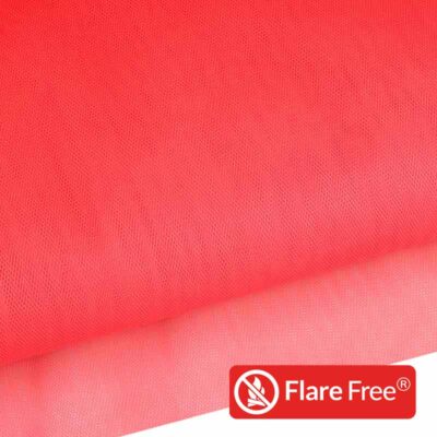 Tulle fabric flame-retardant fluor orange