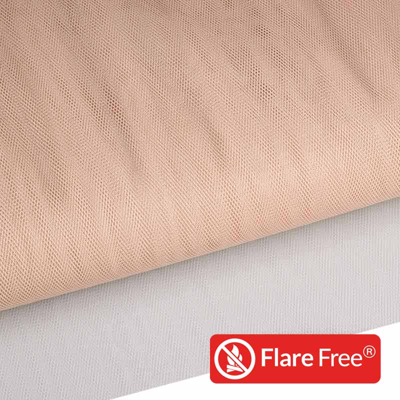 Tulle fire-retardant beige