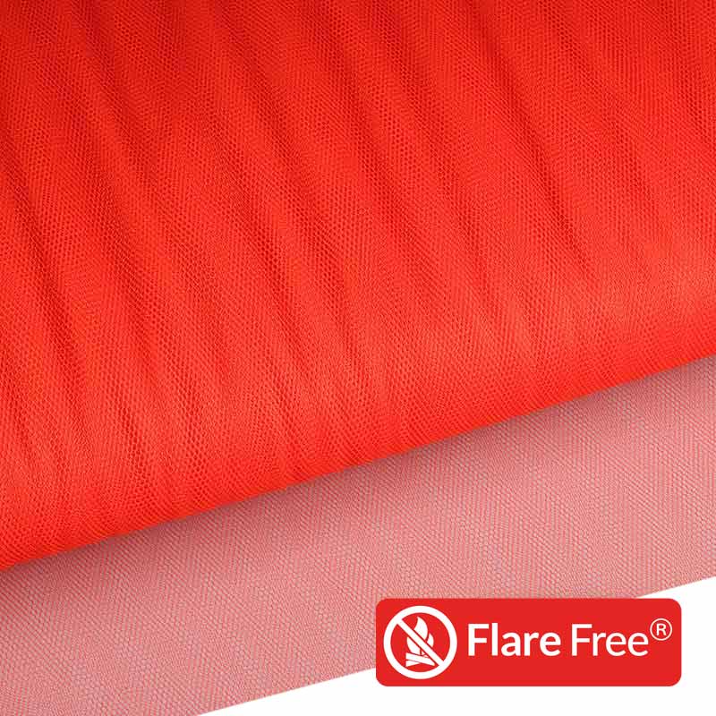 Tulle fire-retardant orange