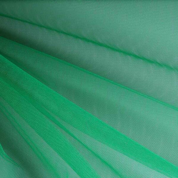 Flame-resistant tulle dark green
