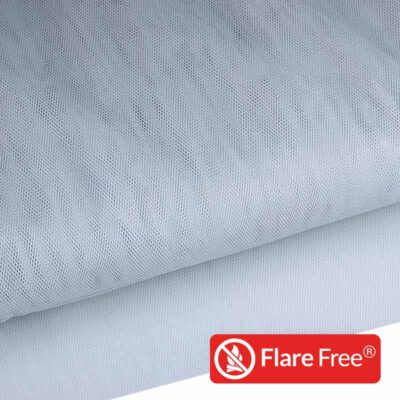 Tulle fabric flame retardant grey