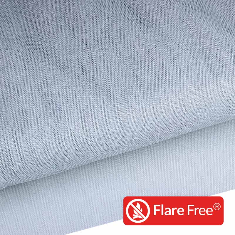 Tulle fabric flame retardant grey