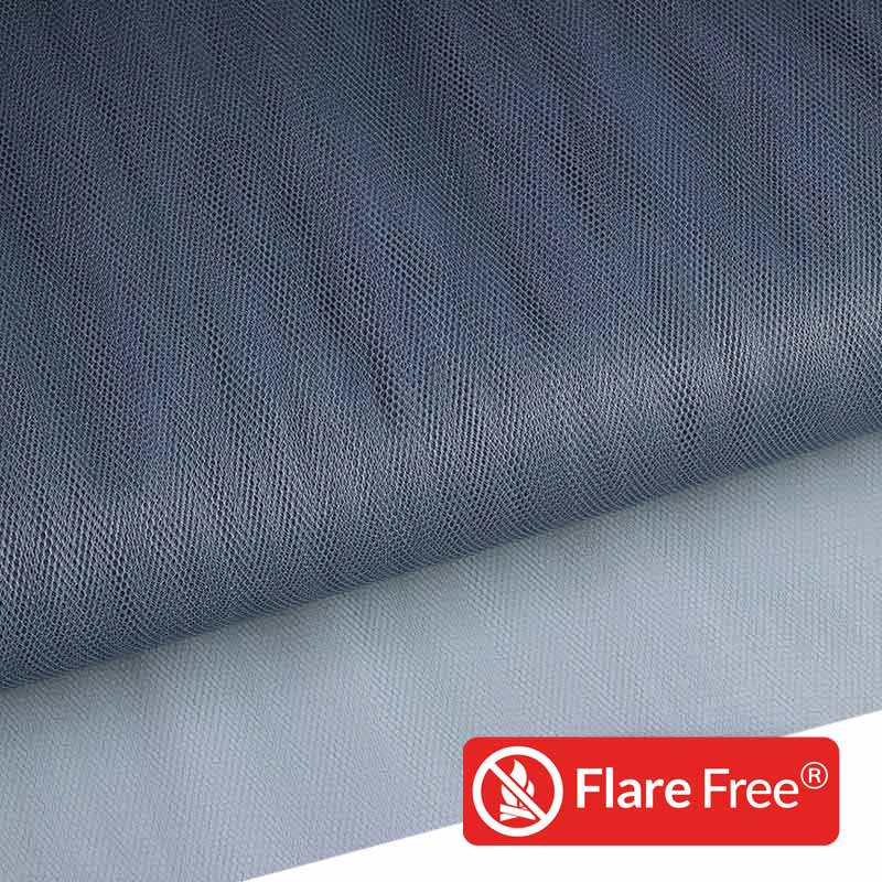 Tulle fabric flame retardant dark grey