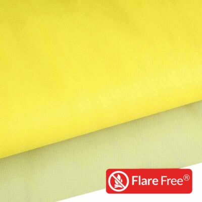 Tulle fabric flame retardant light yellow