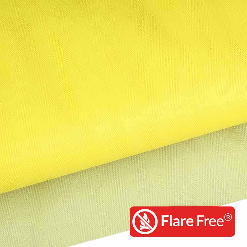 Tulle fabric flame retardant light yellow