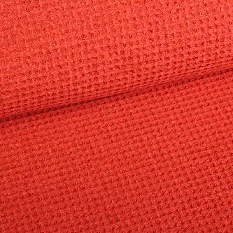 Waffle fabric cotton rust