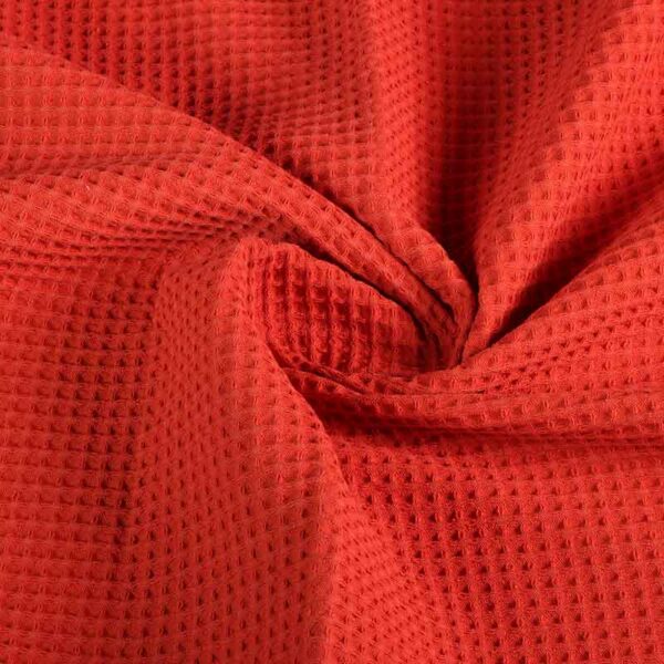 Waffle fabric cotton rust