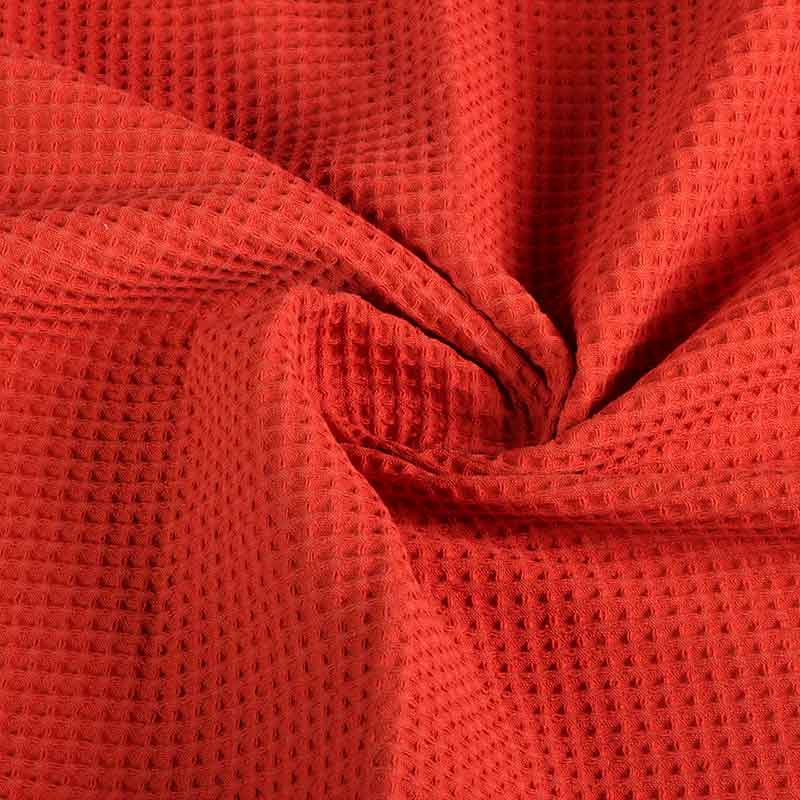Waffle fabric cotton rust