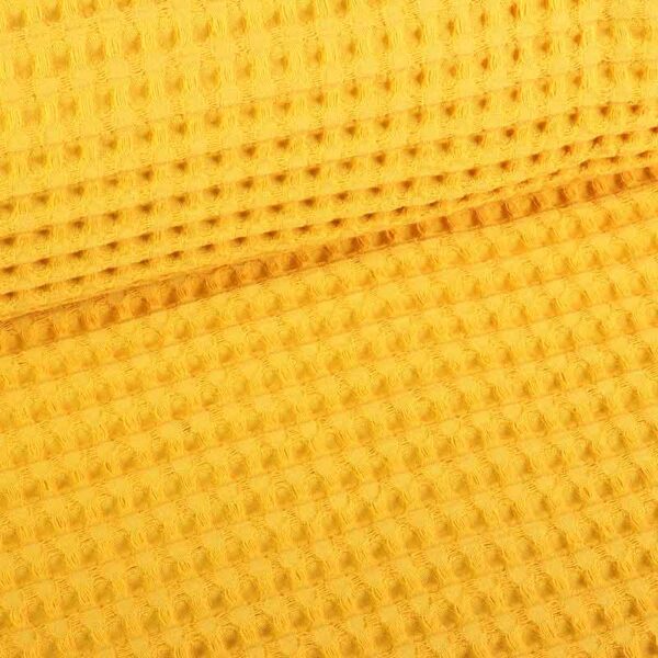 Waffle cotton large ochre yellow