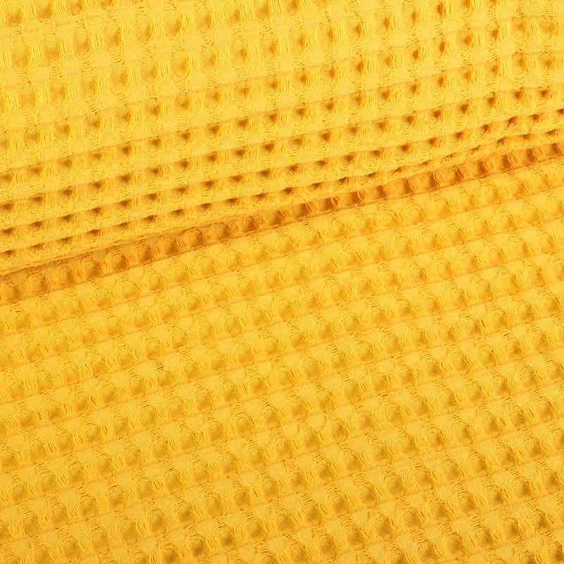 Waffle cotton large ochre yellow
