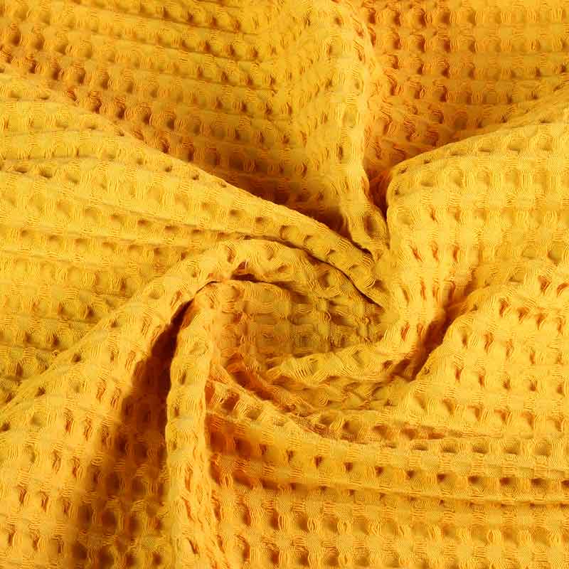 Waffle cotton large ochre yellow