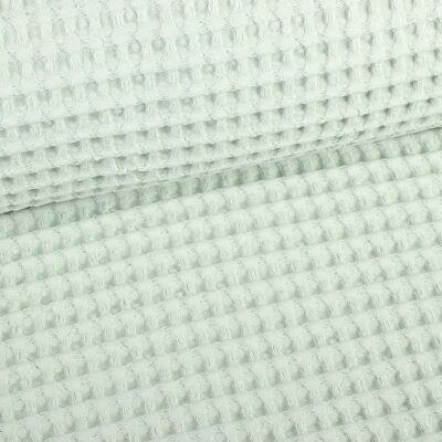 Waffle cotton fabric light sage green