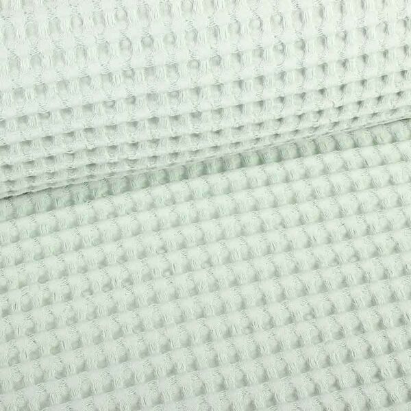 Waffle cotton fabric light sage green