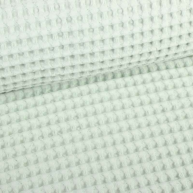 Waffle cotton fabric light sage green