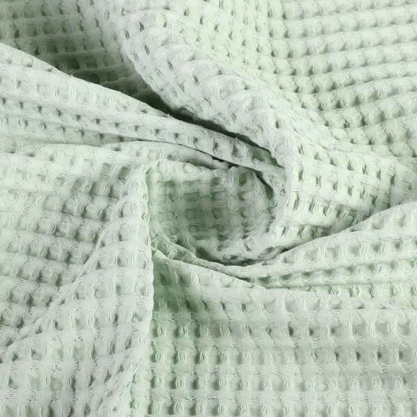 Waffle cotton fabric light sage green