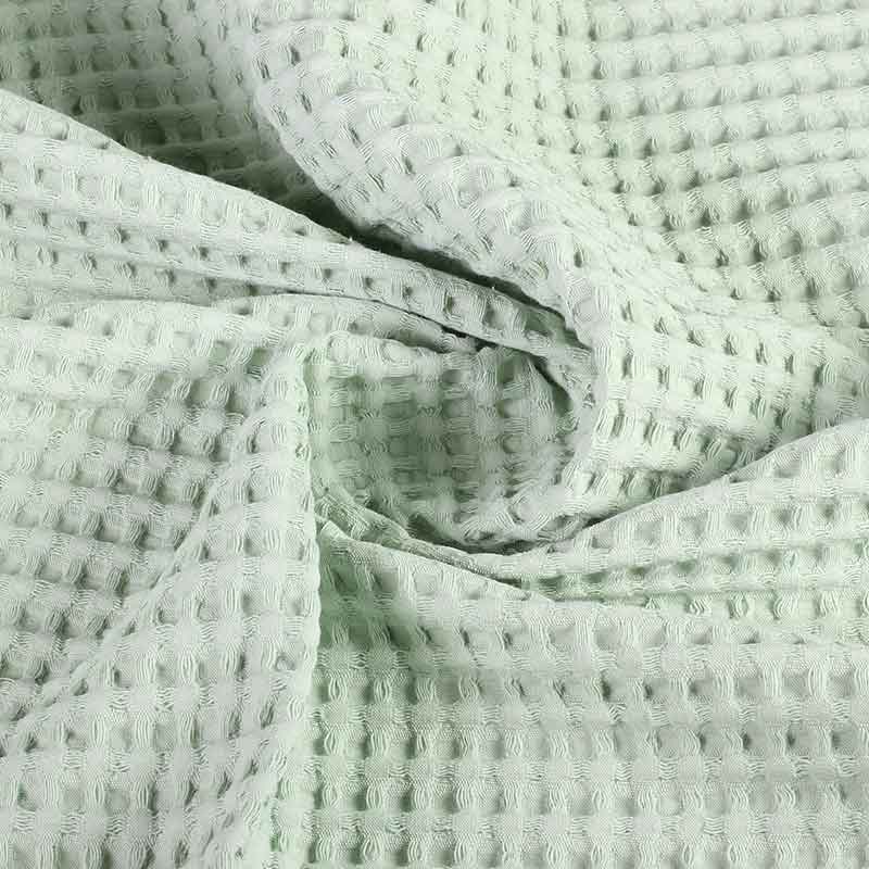 Waffle cotton fabric light sage green