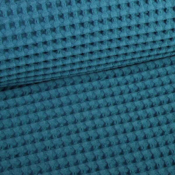 Waffle fabric large petrol