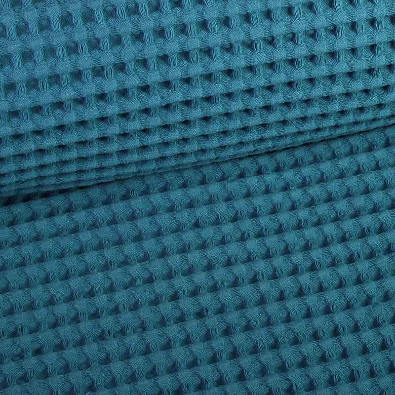 Waffle fabric large petrol