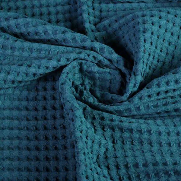 Waffle fabric large petrol