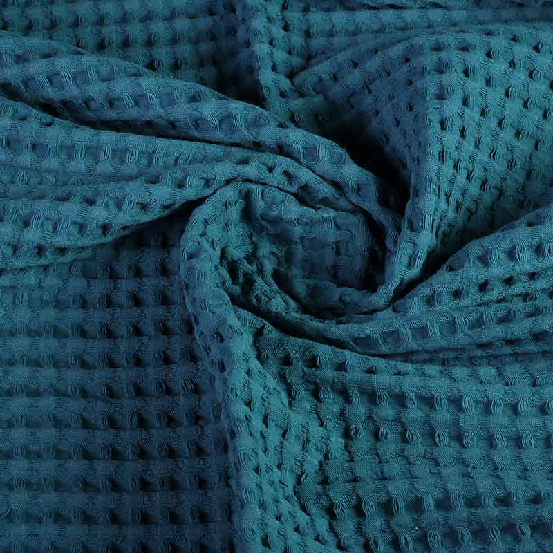 Waffle fabric large petrol