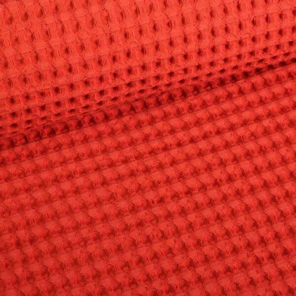 Waffle fabric large rust
