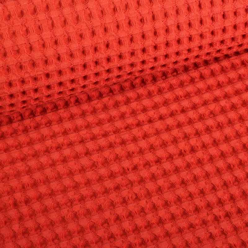 Waffle fabric large rust