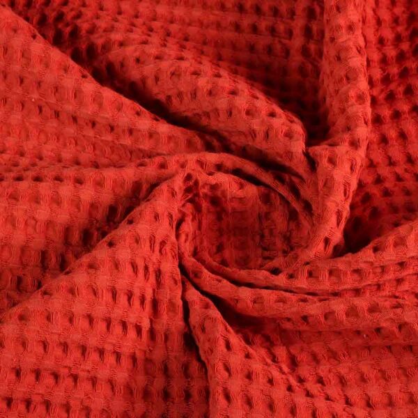 Waffle fabric large rust