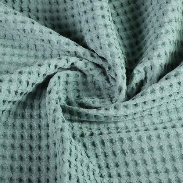Waffle fabric dark sage green