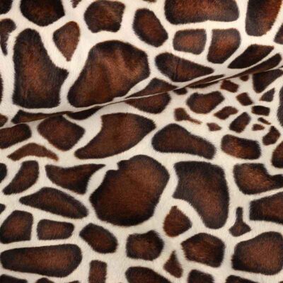 Velboa fabric giraffe brown camel