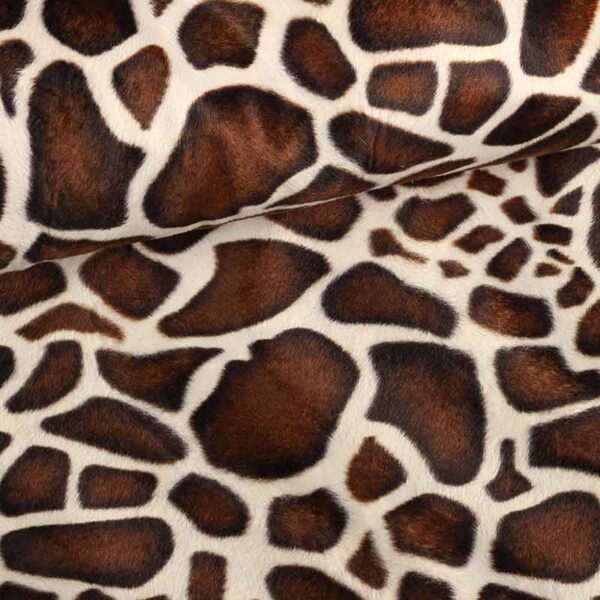 Velboa fabric giraffe brown camel